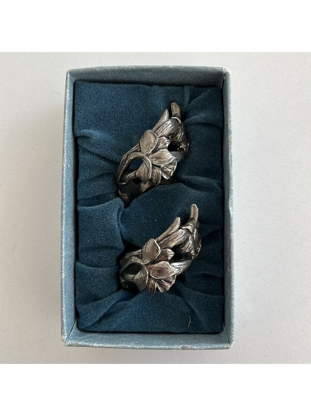 VINTAGE Seagull Pewter Floral Candle Rings Made Nova Scotia Decorative Table Top